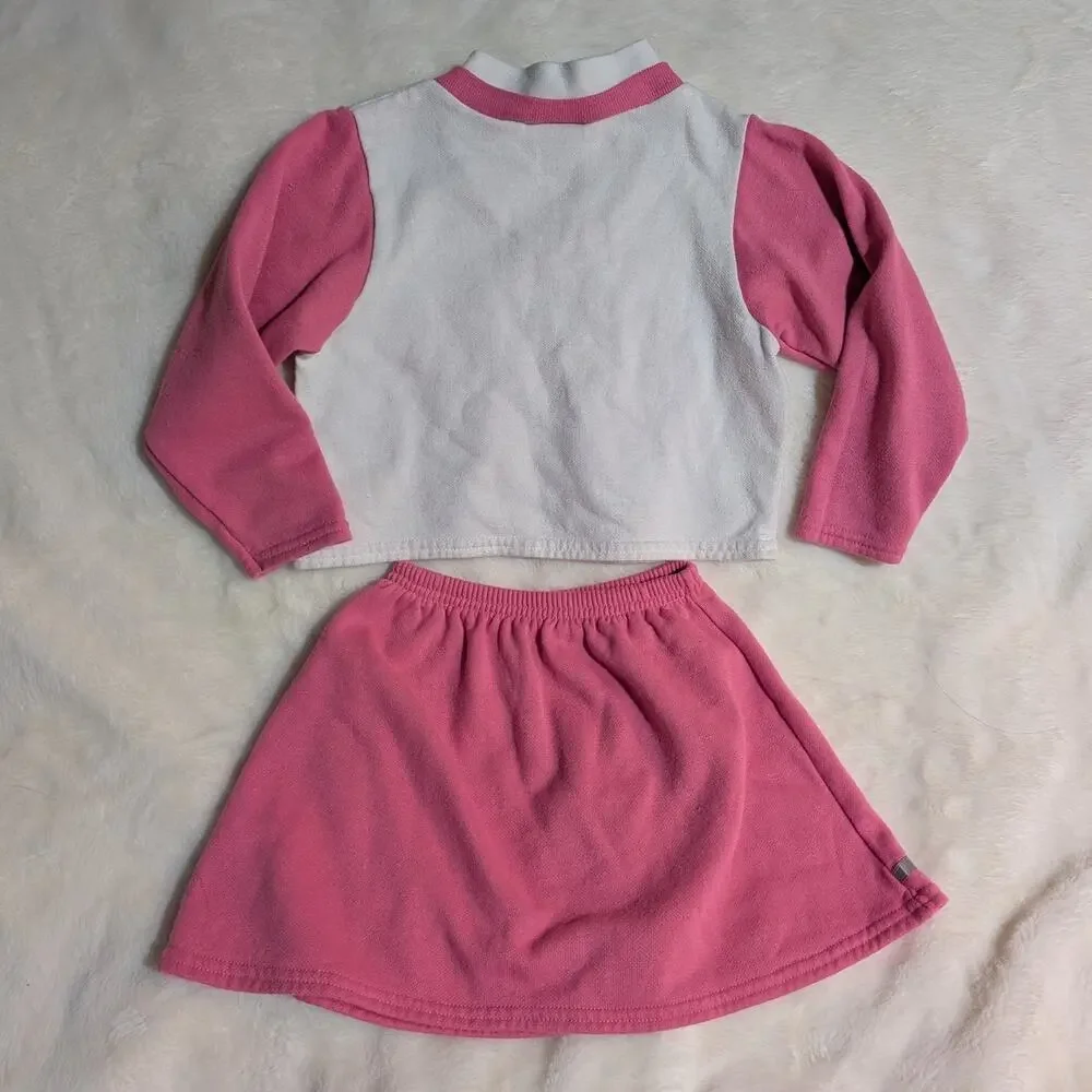 Vintage Barbie | Cheerleader Sweatshirt & Fleece Skirt Outfit Set | Girls 4